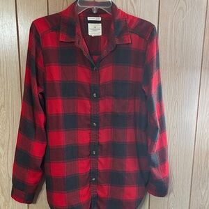 American Eagle Outfitters Red and Black Checkered Shirt